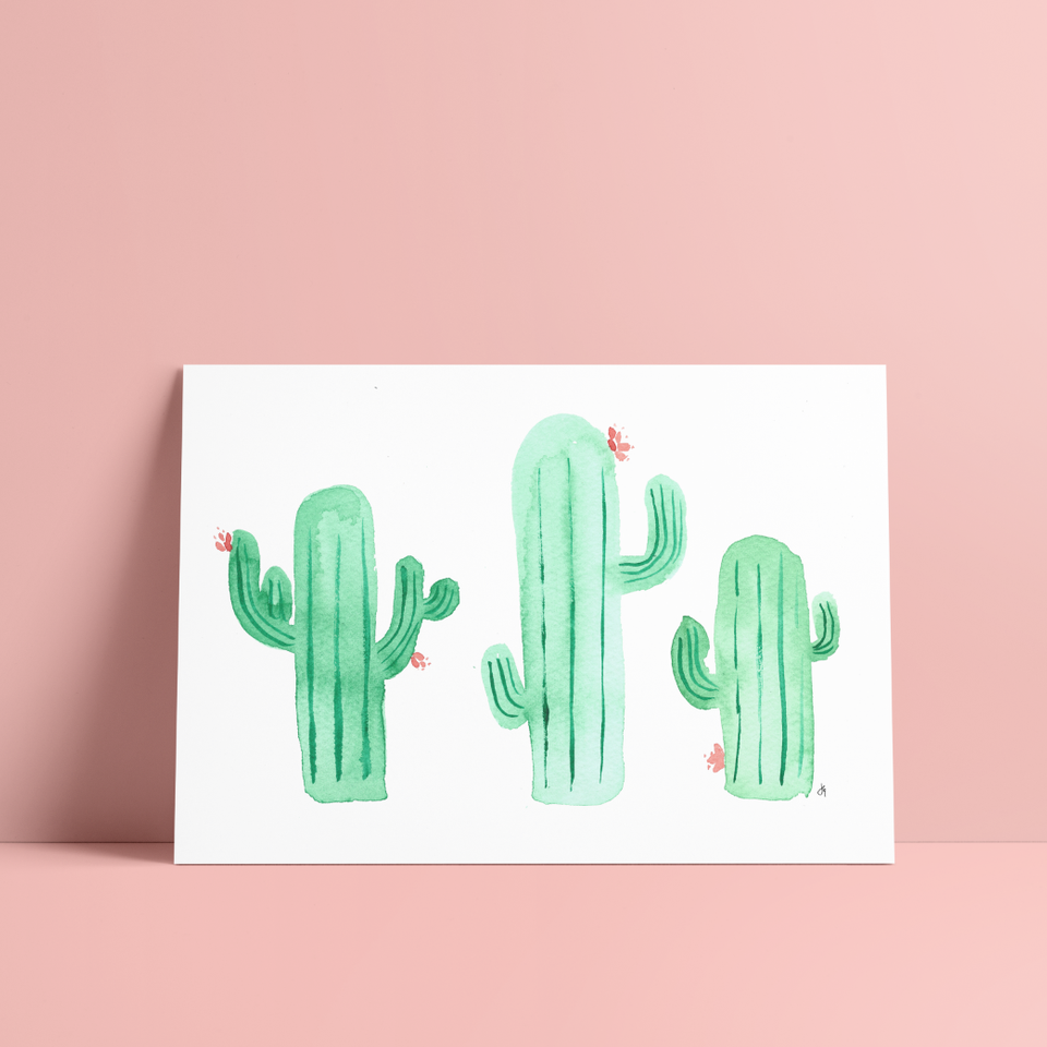 Watercolor Cactus Party
