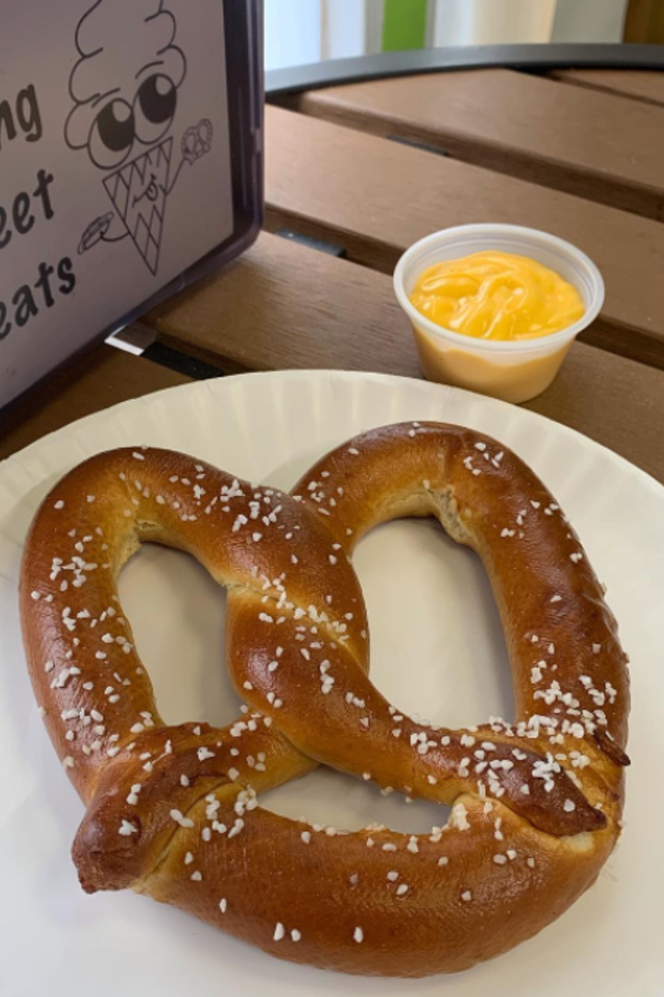 Soft pretzel with cheese