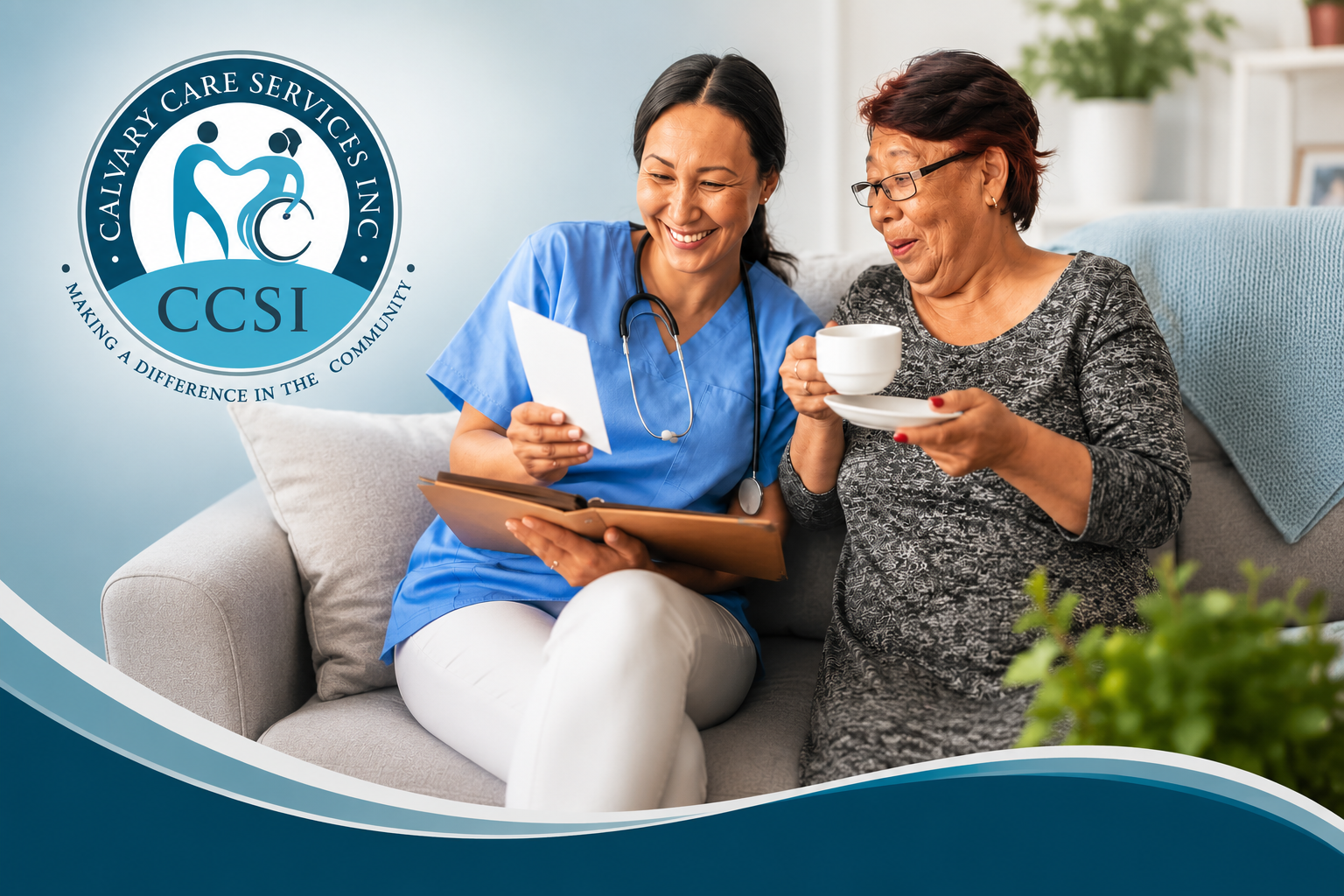 Professional caregiver providing compassionate in-home support