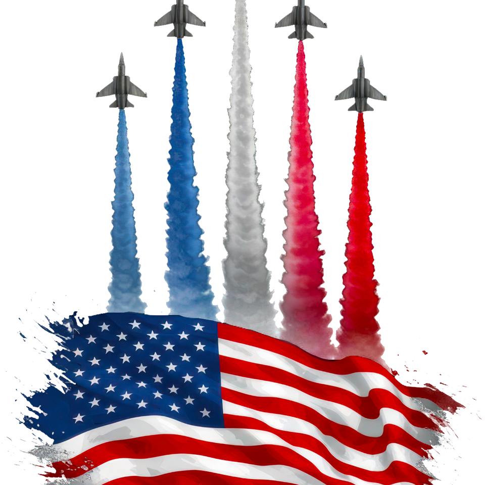 Patriotic   jets flying with flag1