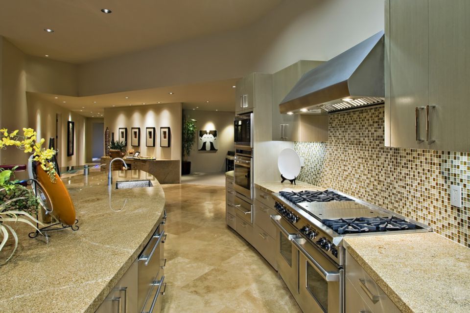 Open plan kitchen with living  48713600