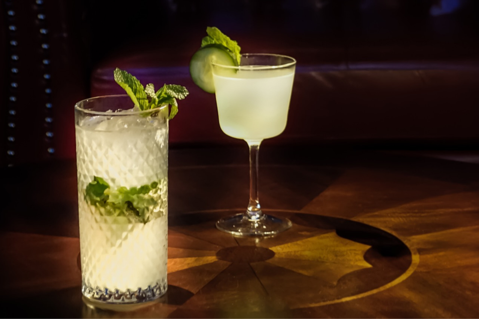 A mojito and a "Southeast Side" drink from Jilly's.