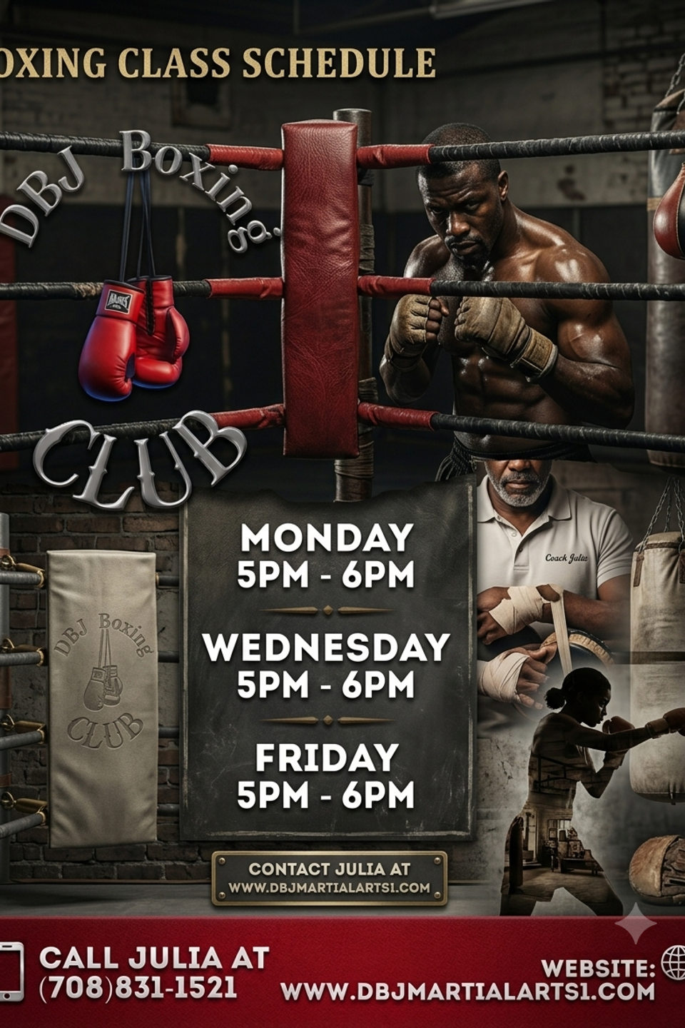 DBJ Boxing Club Class Schedule and Enrollment Information