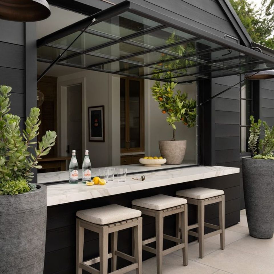 Indoor outdoor traditional kitchen