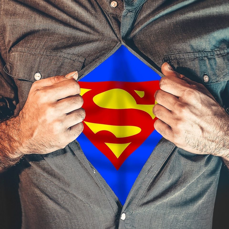 Superman Shirt designed using heat transfer vinyl decal