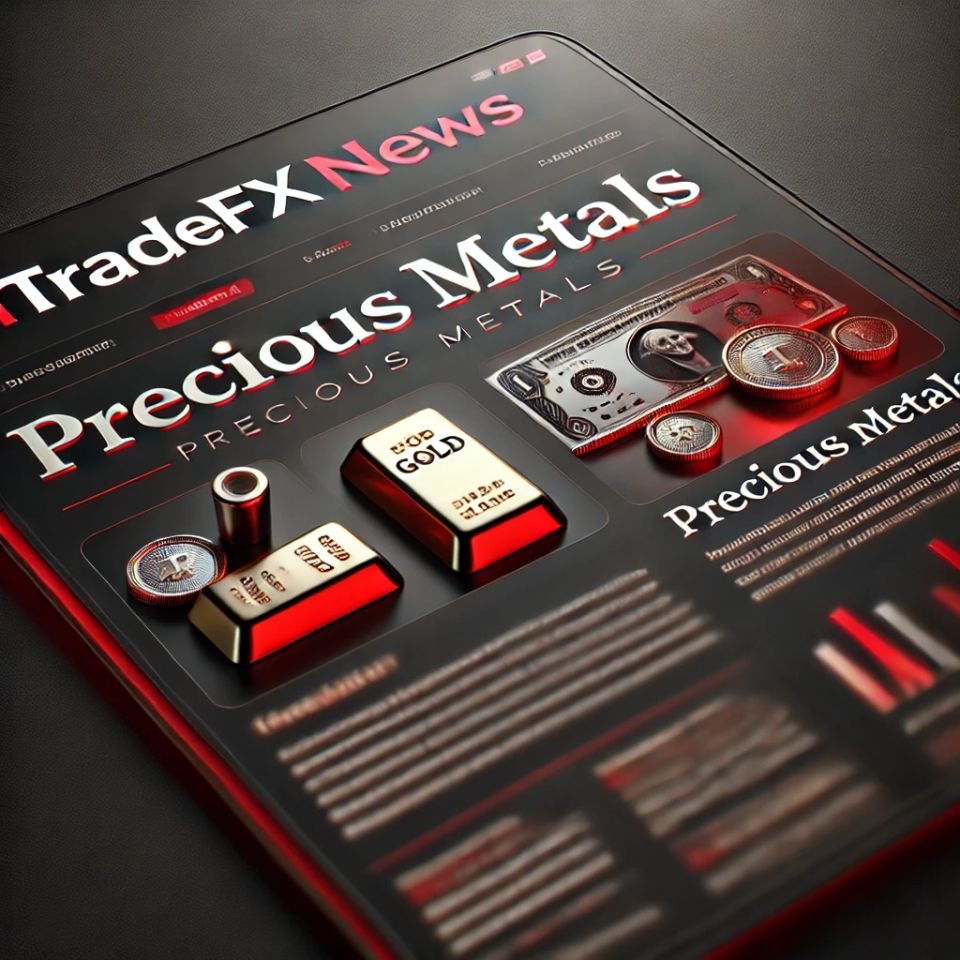 Dall·e 2025 01 28 11.49.23   a small website image for 'itradefx news  precious metals'  designed in a sleek and professional style using a red and black color scheme. the backgro