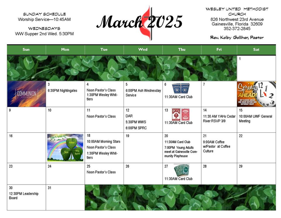 March 2025 calendar