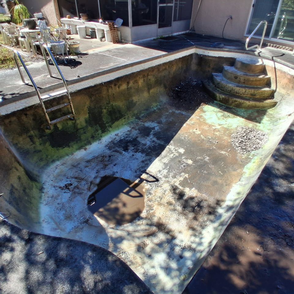 Before Drain pool & clean