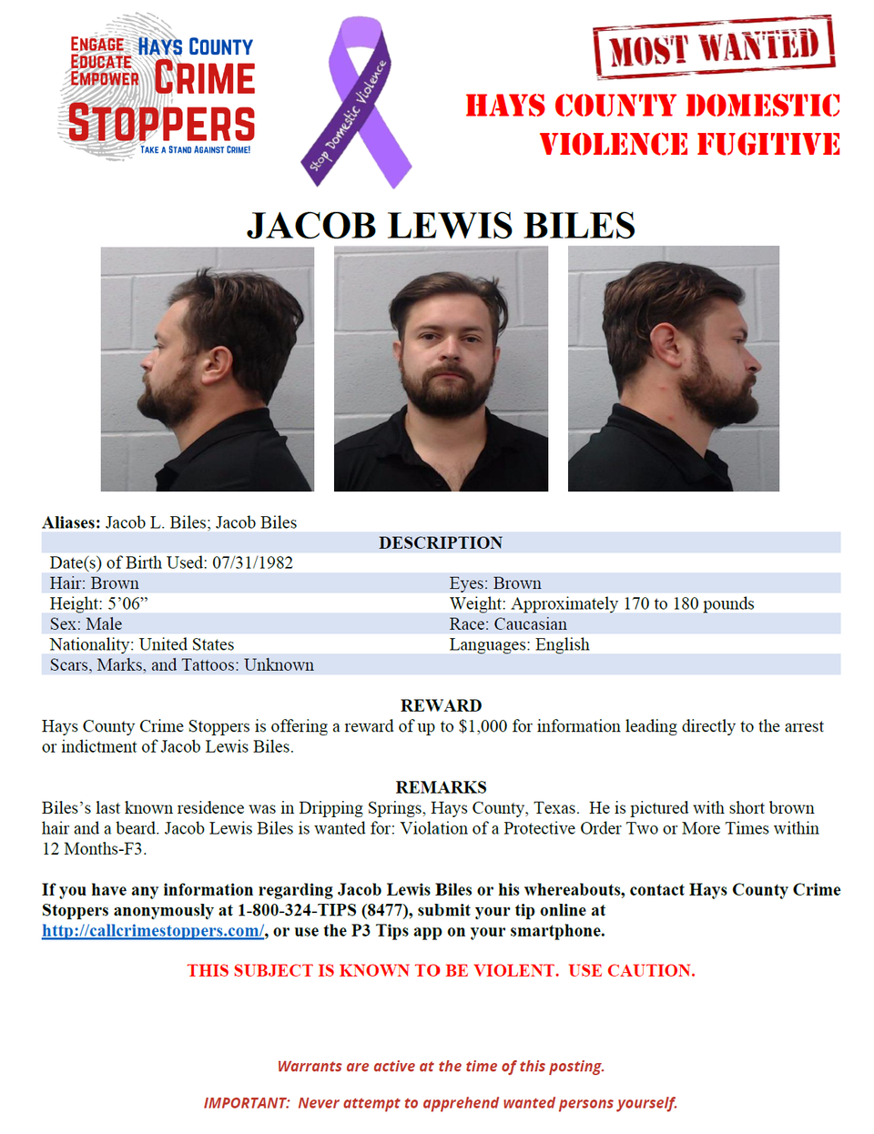 Bile most wanted poster