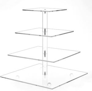 4 tier acrylic tray stock square