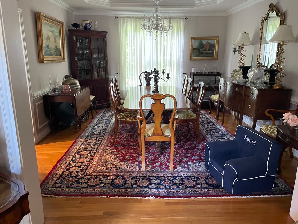 Dining room cleaned by Gleam and Glisten house cleaners in Virginia Beach