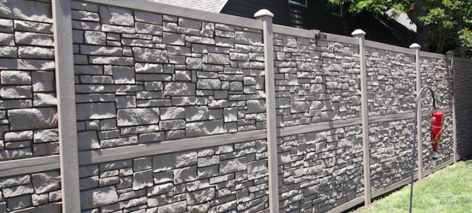 Midland vinyl fence   deck company   tulsa and coweta  oklahoma   vinyl metal wood fence sales and installation   privacy   vinyl stone color privacy fence  faux laid stone panels20170609 5047 gffowe