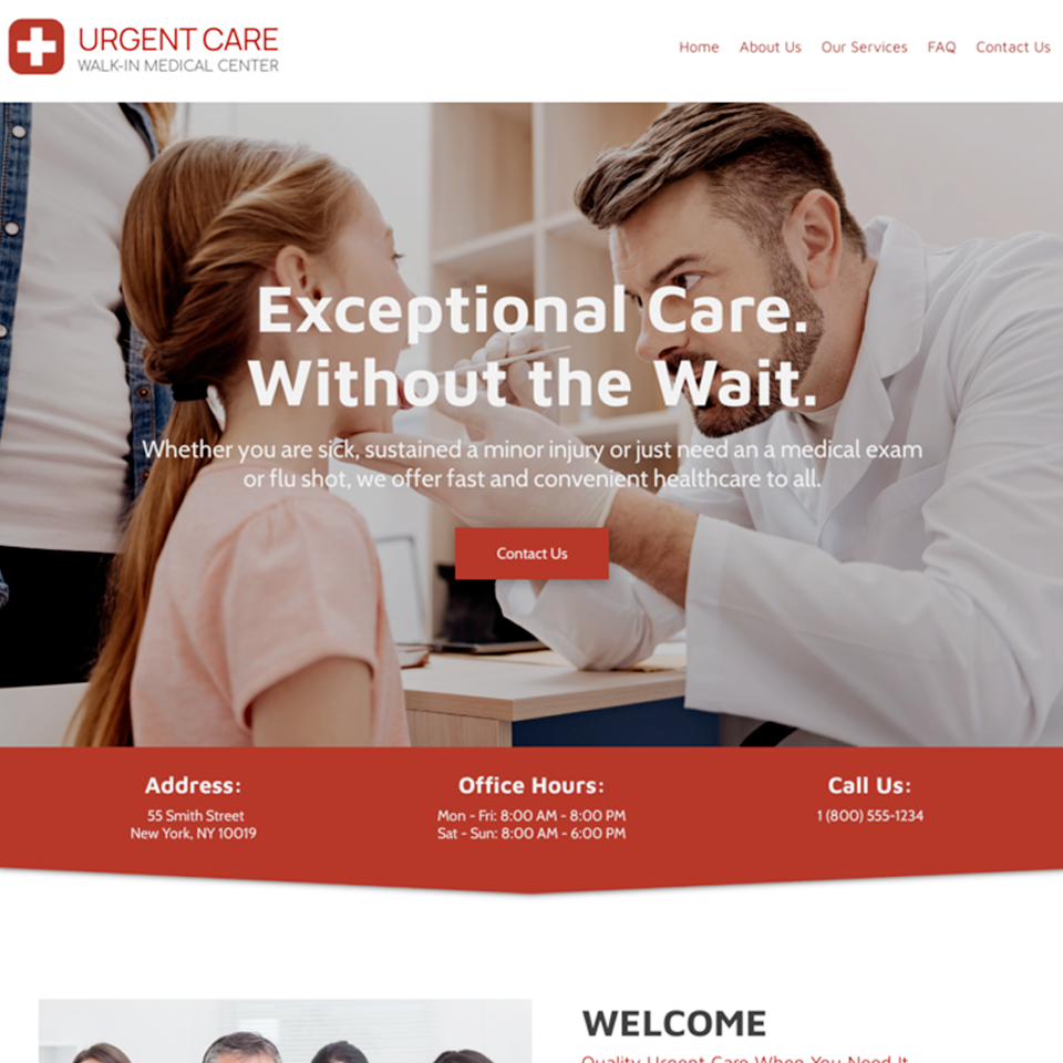 Urgent care website theme