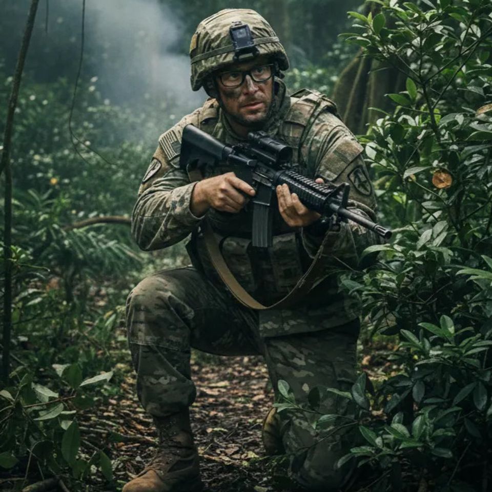 Actor in action scene