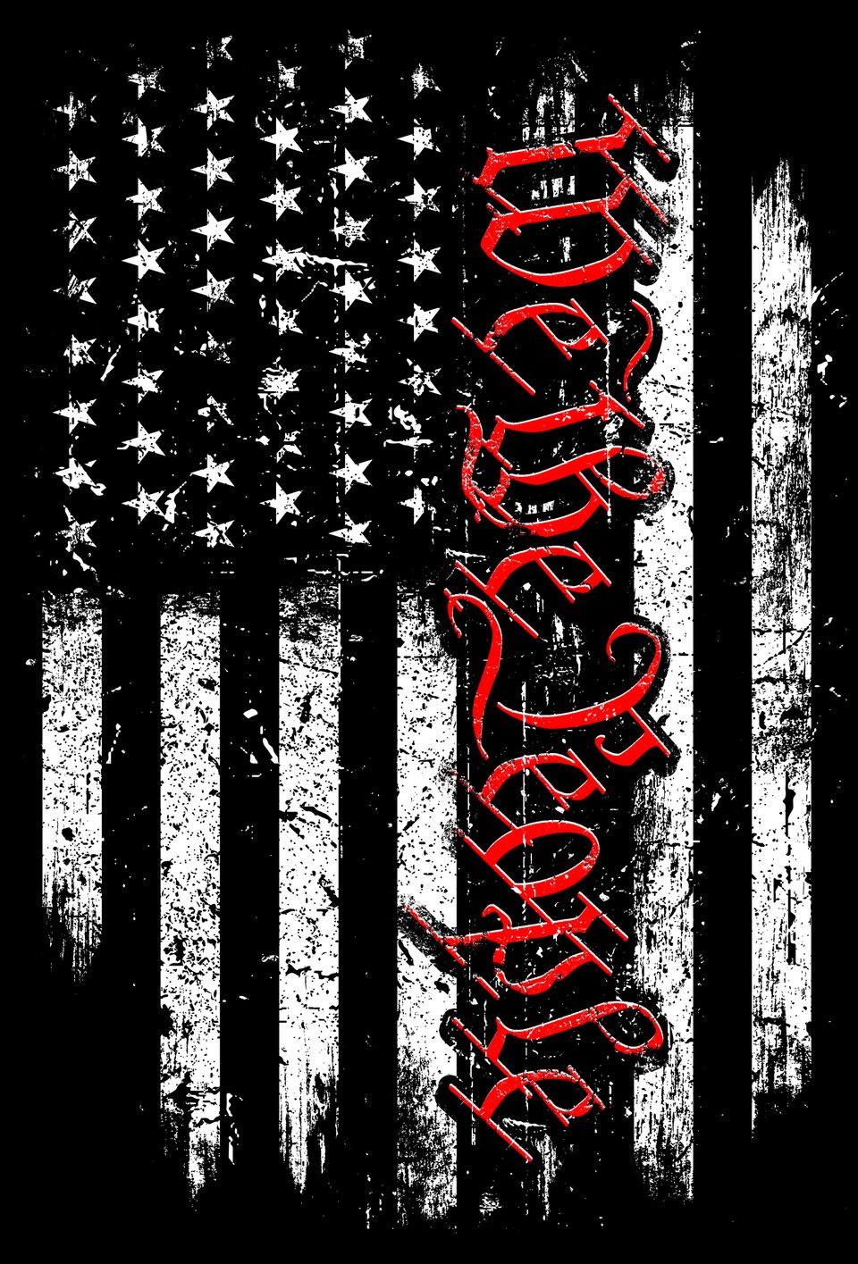 Patriotic   black and white usa flag we the people 2