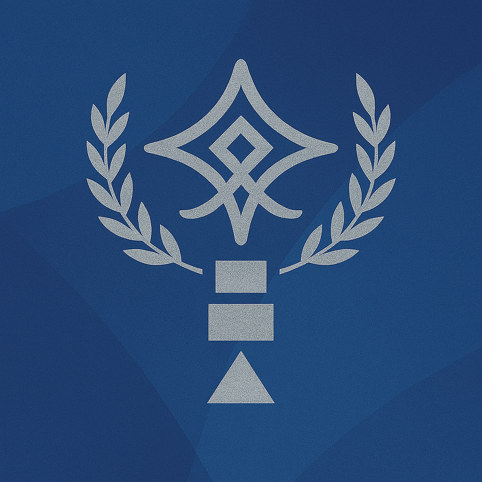 Bold silver and blue