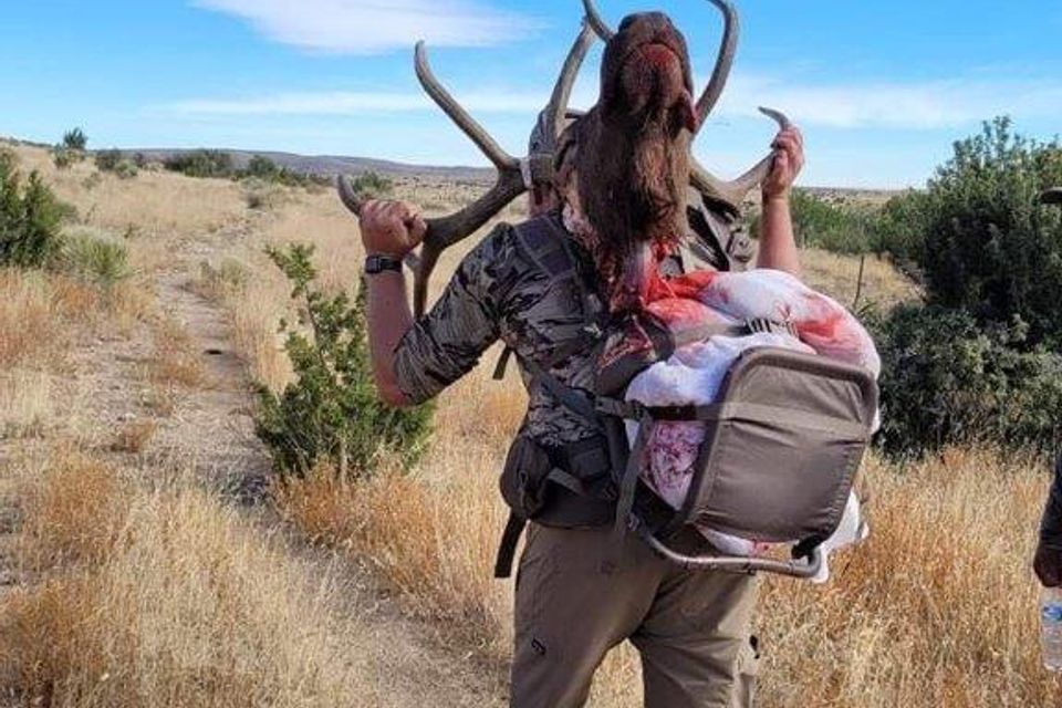 Dj taking care of his tropy antlers 2021
