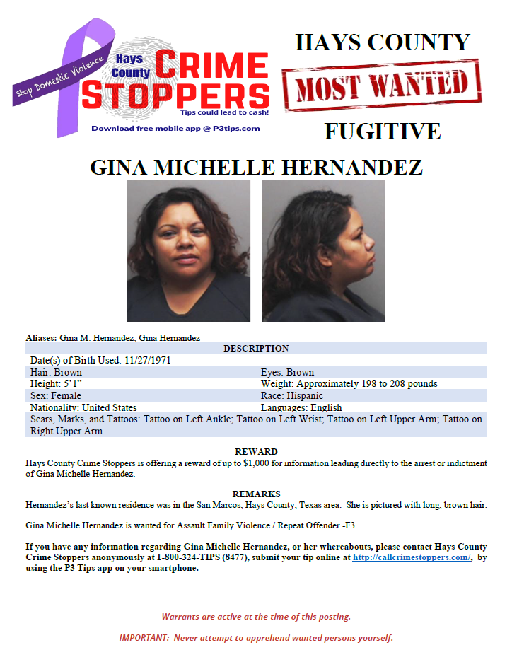 Hernandez most wanted poster