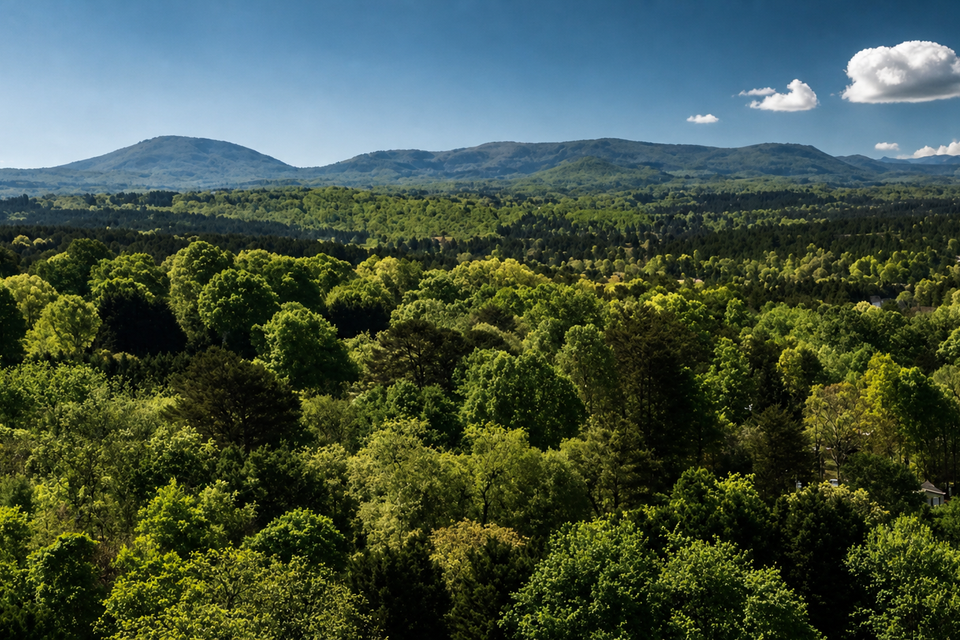 View of the Blueridge Mountains from Granite Falls, NC