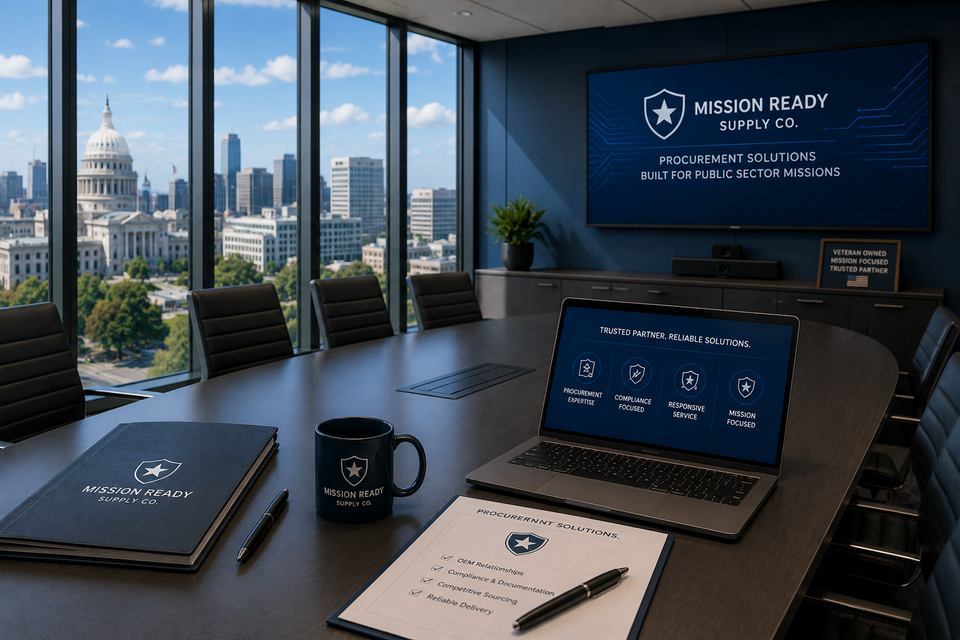 Mission Ready Supply Co. procurement team supporting government and commercial sourcing for IT, MRO, safety, medical, and infrastructure products.