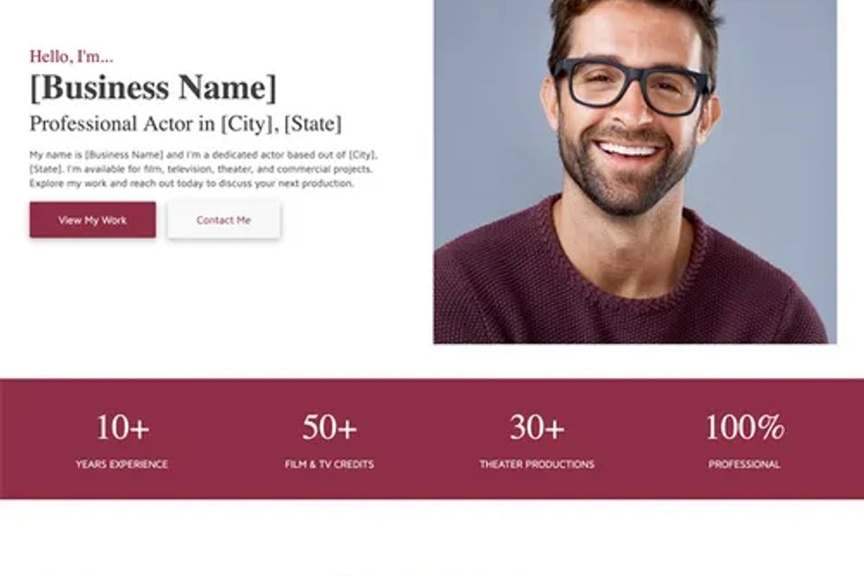 Actor website design theme original