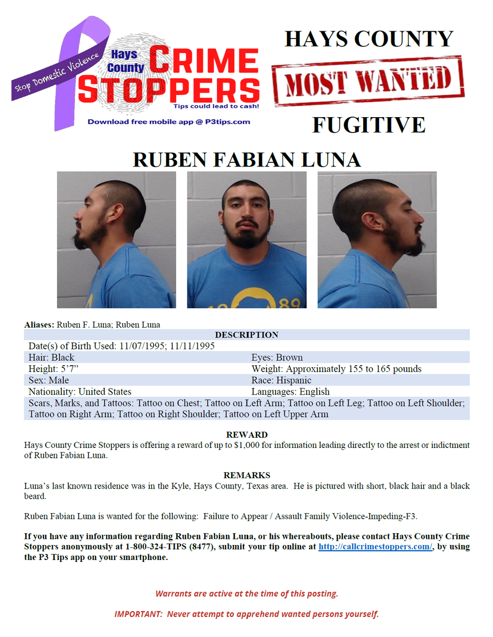 Luna most wanted poster