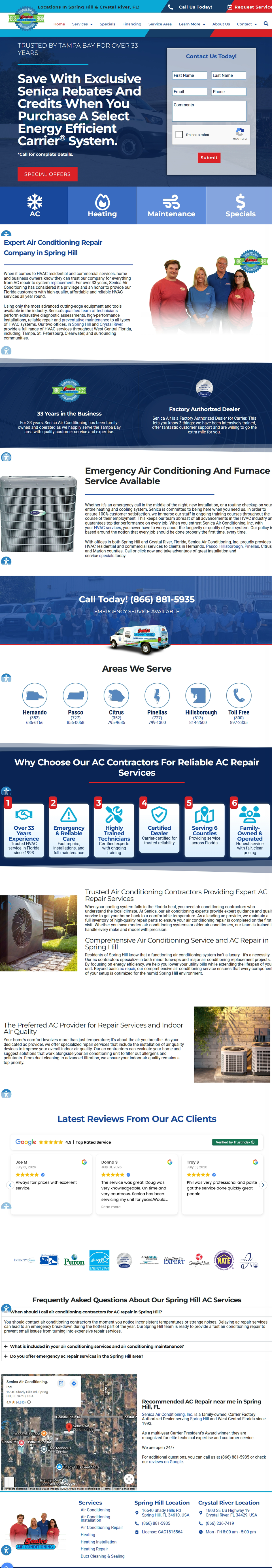 Senicaaircurrentwebsite