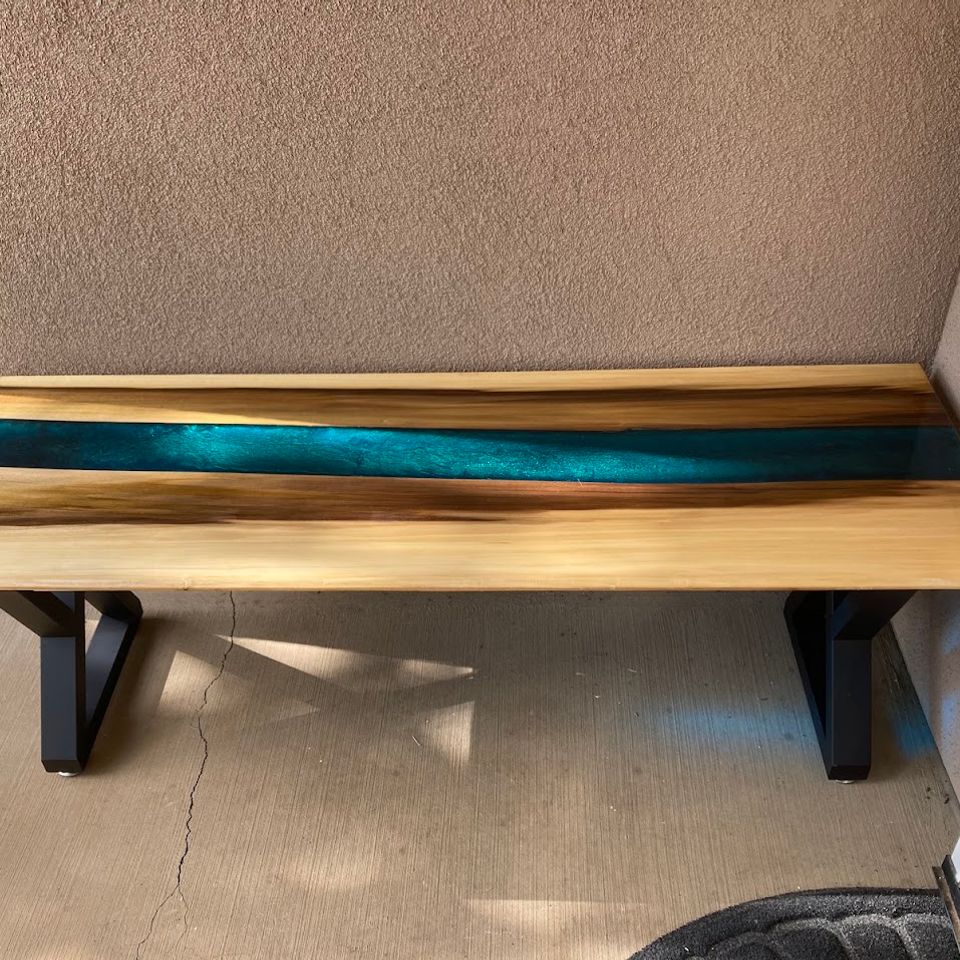 Poplar and resin bench