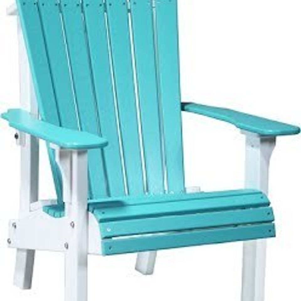 Sunrise poly lawn   hardwood furniture   paden  oklahoma   luxcraft collection   pracabw royal adirondack chair aruba blue   white20180515 26140 qj0o2p