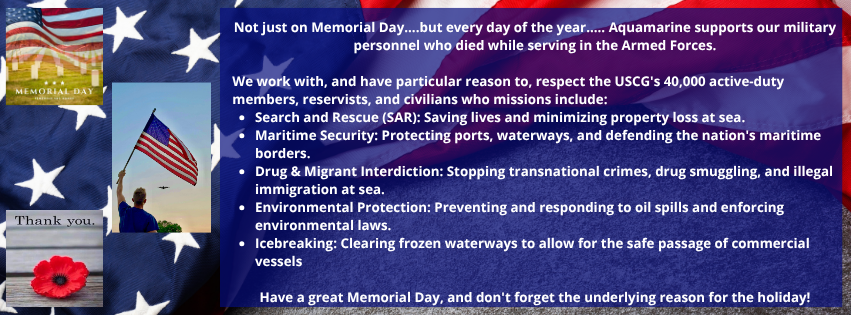 Not just on memorial day....but every day of the year..... aquamarine supports our military personnel who died while serving in the armed forces. we work with