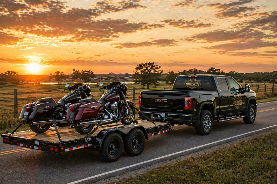 Godwin industries   truck towing motorcycles