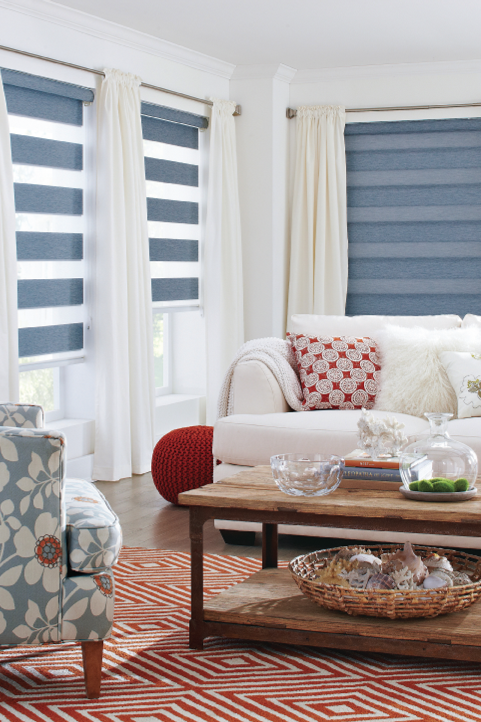 Custom Blinds and Drapes in a home