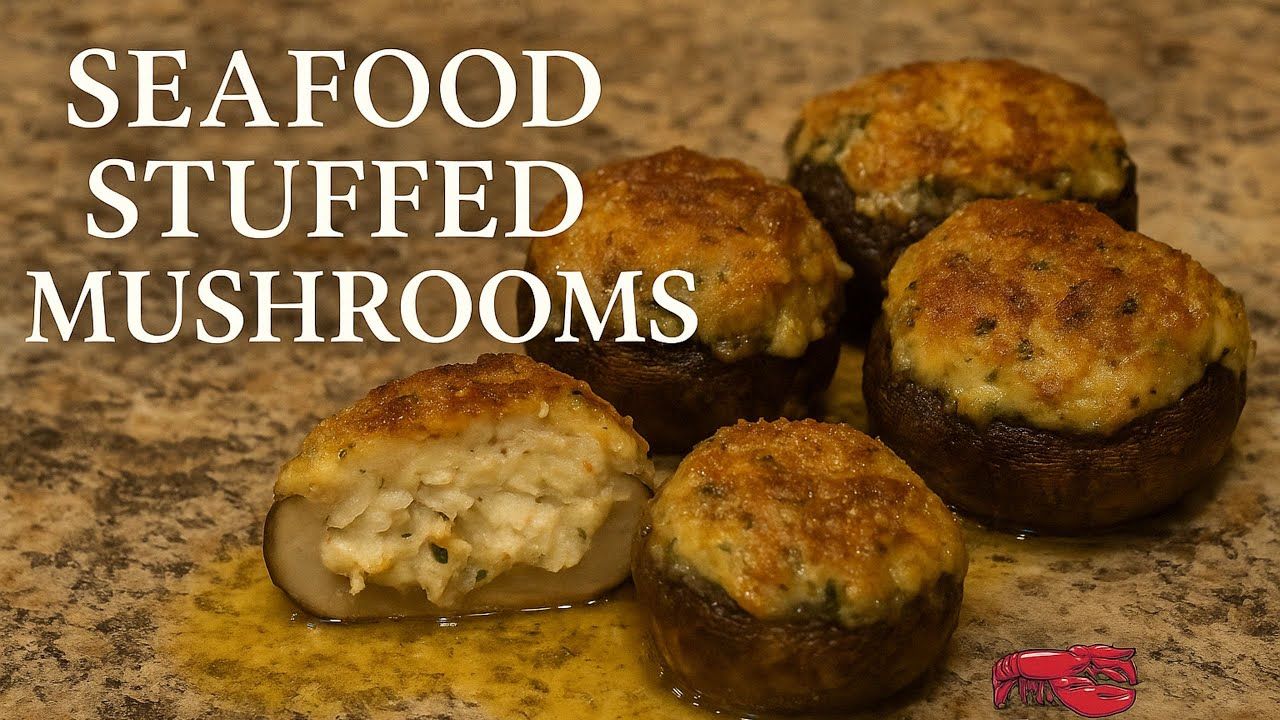 Seafood Stuffed Mushrooms with Crab, Cheese, and Garlic