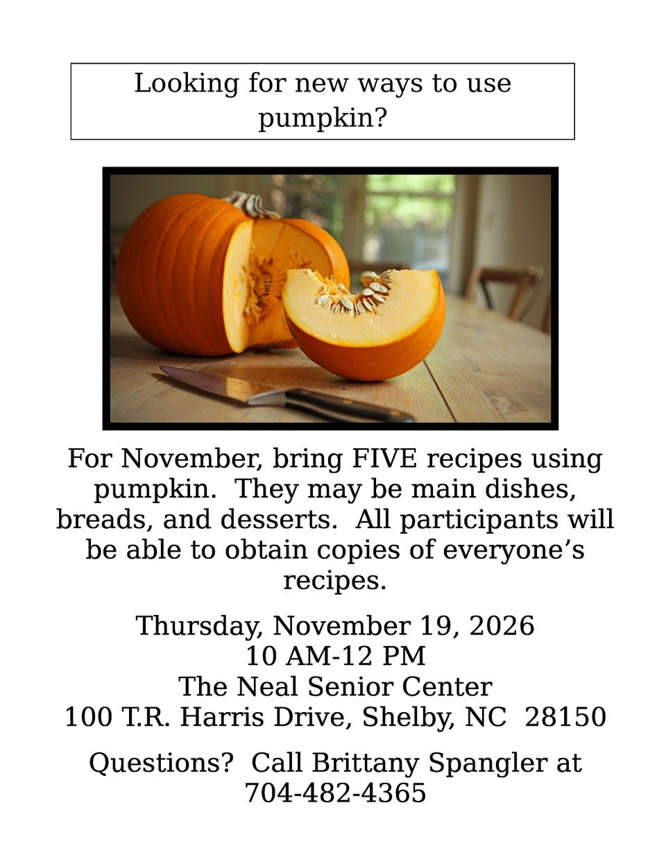 Poster recipe exchange for november 2026 0