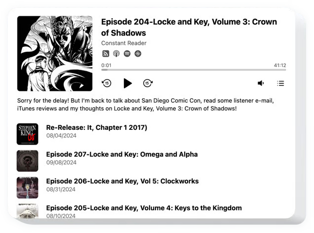 Pod cast player webspace launcher