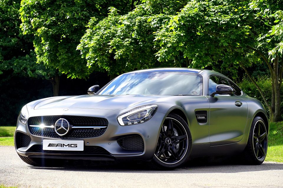 Image of a grey Mercedes Benz Coupe