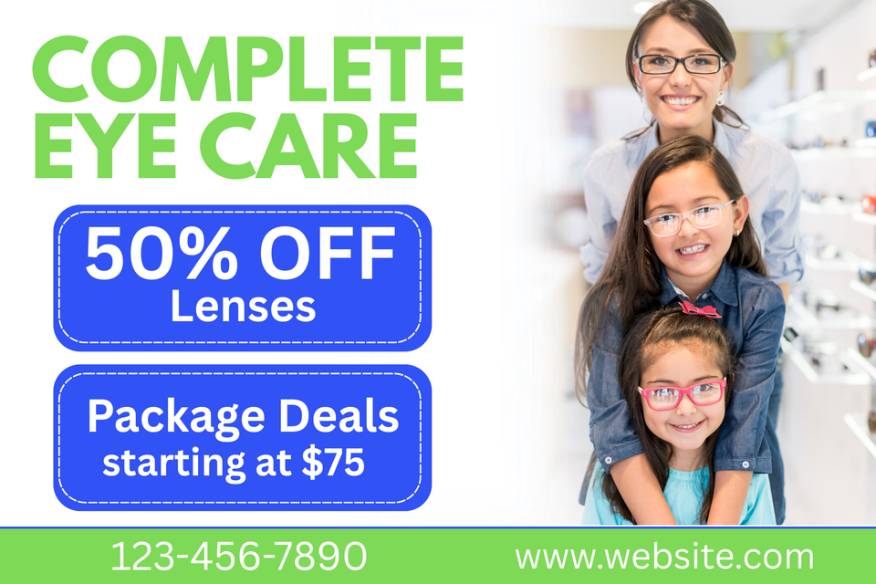 6 eye exameye care themes postcards