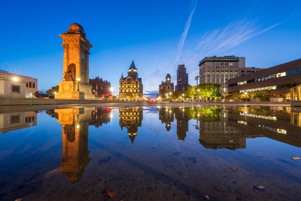Nighttime photo of Syracuse New York