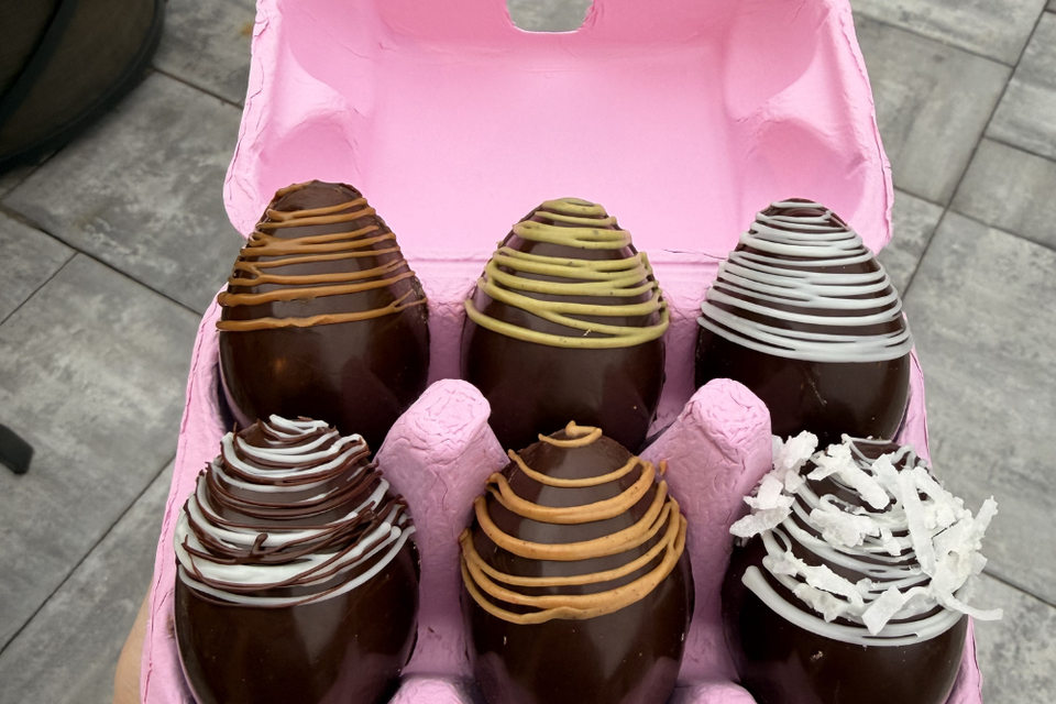 half dozen chocolate eggs
