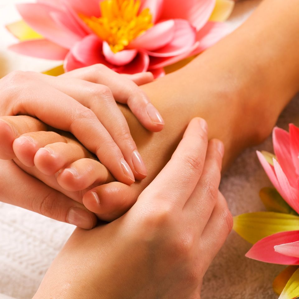 A foot spa treatment at the salon