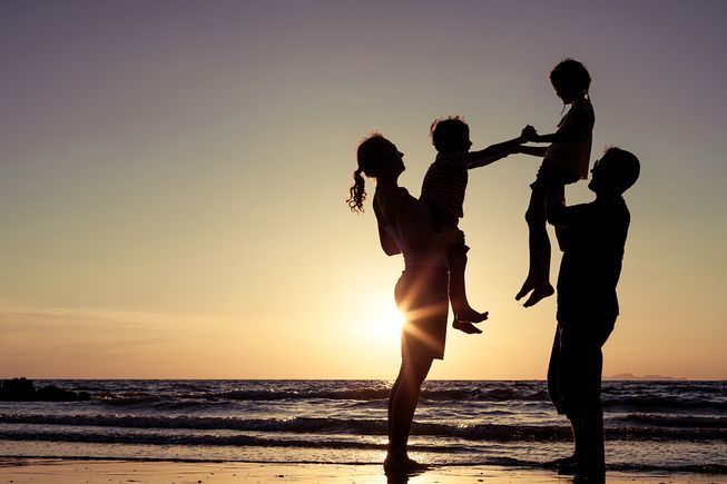 Bigstock silhouette of happy family who 164127287