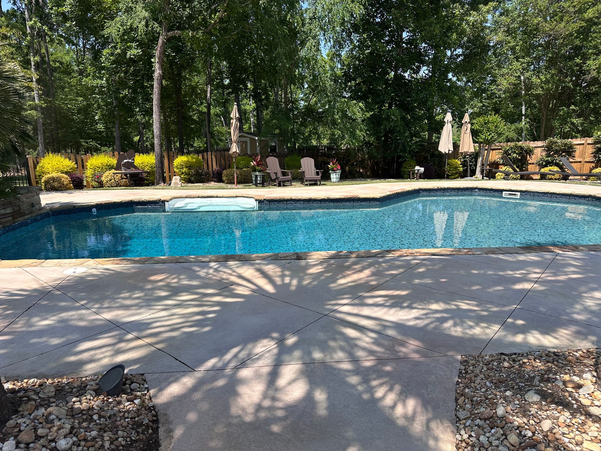 Before photo of Evans GA pool deck before decorative concrete resurfacing
