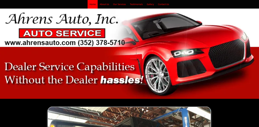 Ahrensautorepair  new website header design 1541 x 756
