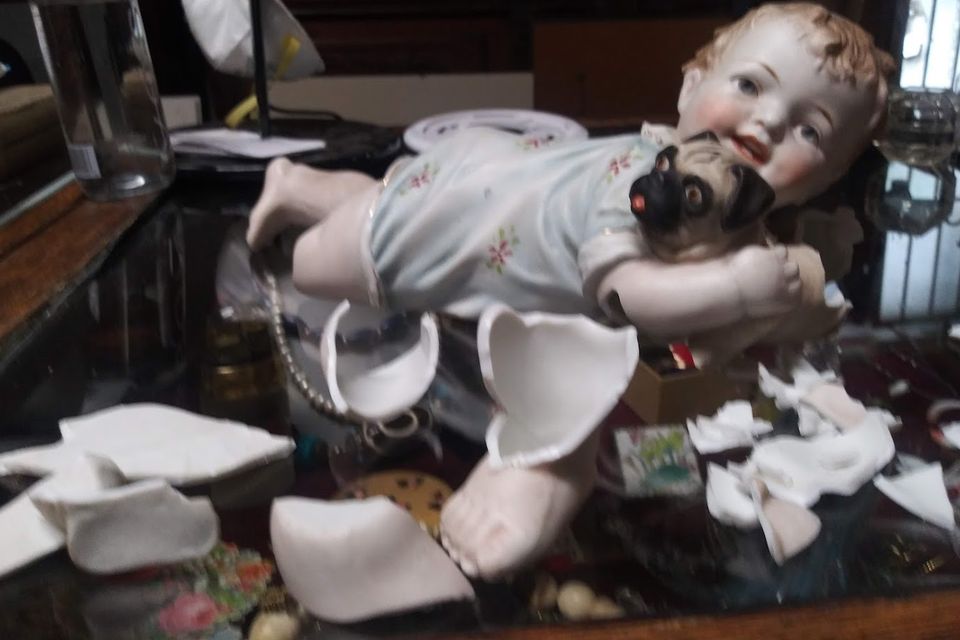 Baby doll w dog broken