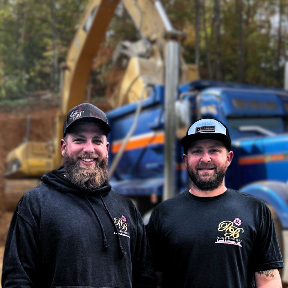 Owners of RoseBrooke Land & Home on the job site in Morganton, NC