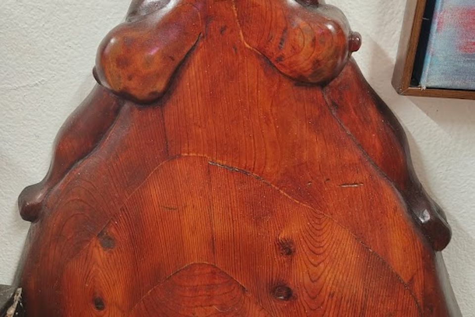 Large woman wood statue