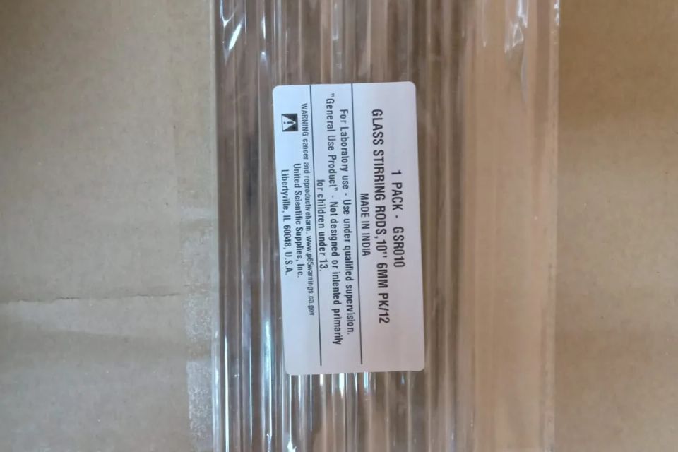 Glass stirring rods 10  6mm pk12 original