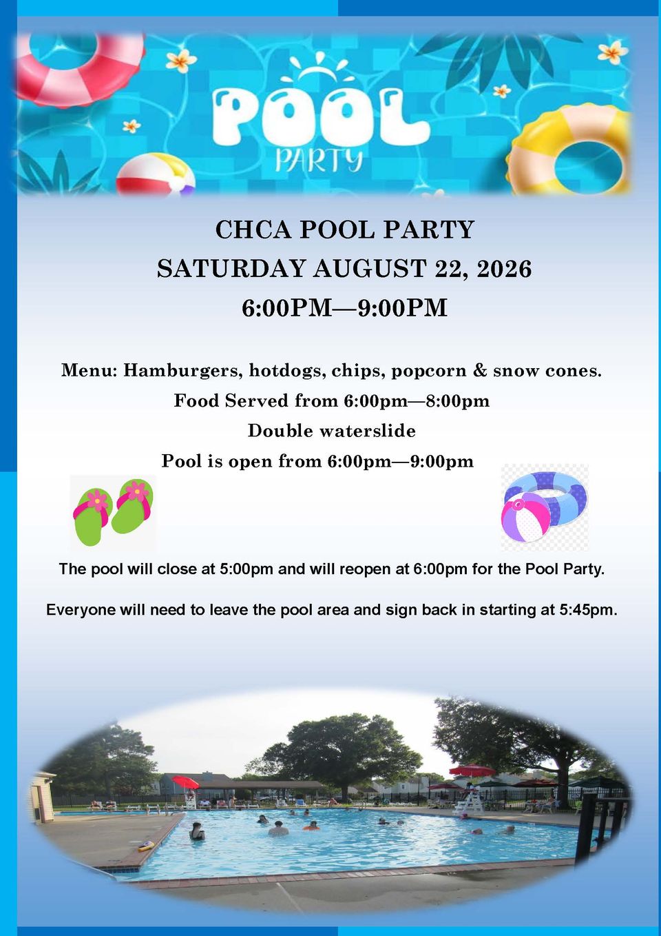Pool party flyer   august