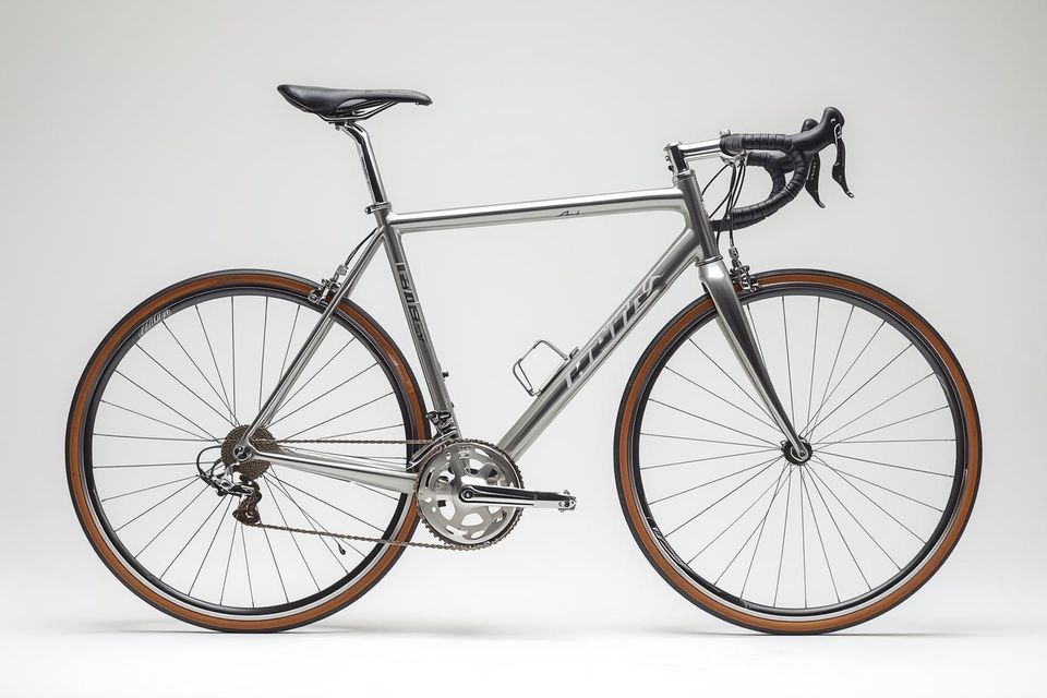 Product image of a silver racing bike clean on a white background