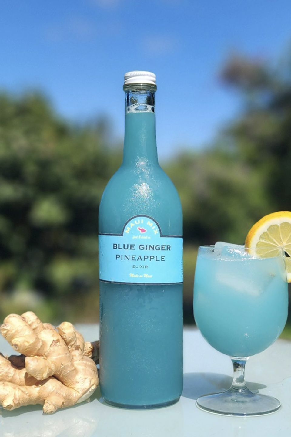 Blue ginger pineapple elixir